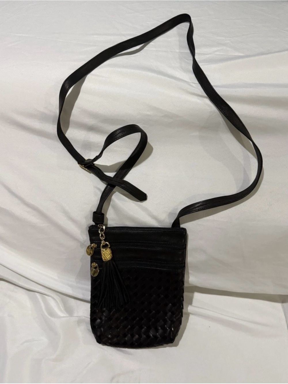 VTG Stefano Bravo Made In Italy Soft Leather Crossbody Purse Adjustable Strap